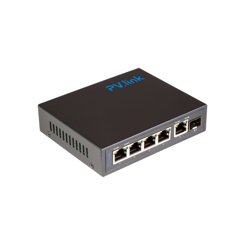 PV-POE04G1S1, 6 портовый коммутатор 10/100 Мбит/с с 4 портами PoE и SFP
