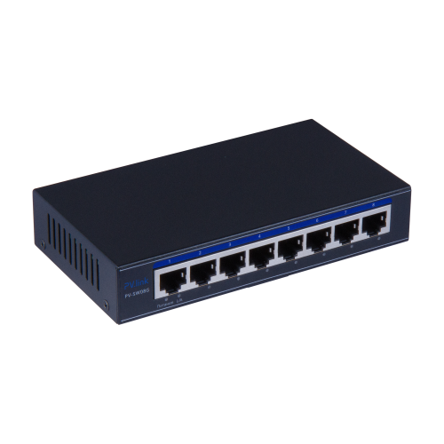 PV-SW08G, 8 портовый коммутатор с питанием 12В
